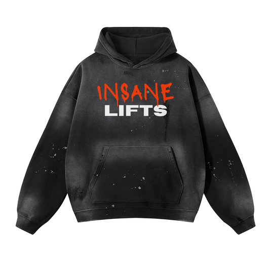 Vintage Wash Frayed Fleece Hoodie